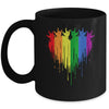 Gay Pride Rainbow Heart Graphic For LGBT Men Women Mug | siriusteestore