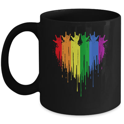 Gay Pride Rainbow Heart Graphic For LGBT Men Women Mug | siriusteestore