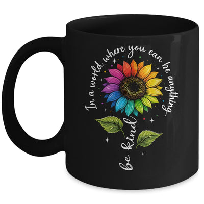Gay Rainbow Sunflower Be Kind LGBT Pride Flower Women Men Mug | siriusteestore