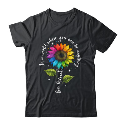 Gay Rainbow Sunflower Be Kind LGBT Pride Flower Women Men Shirt & Tank Top | siriusteestore