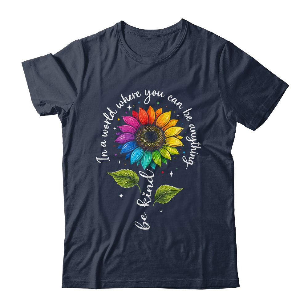 Gay Rainbow Sunflower Be Kind LGBT Pride Flower Women Men Shirt & Tank Top | siriusteestore