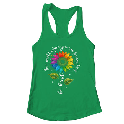 Gay Rainbow Sunflower Be Kind LGBT Pride Flower Women Men Shirt & Tank Top | siriusteestore