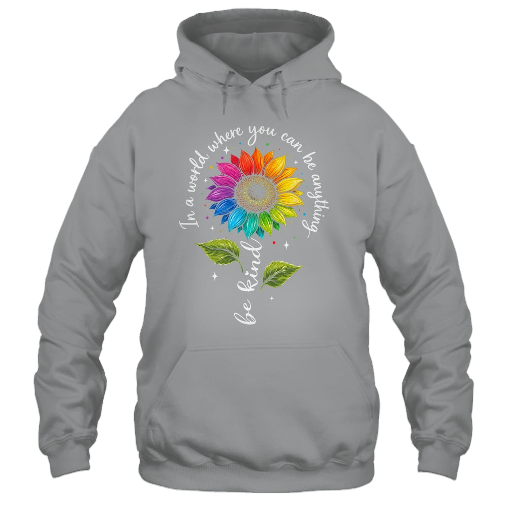Gay Rainbow Sunflower Be Kind LGBT Pride Flower Women Men Shirt & Tank Top | siriusteestore