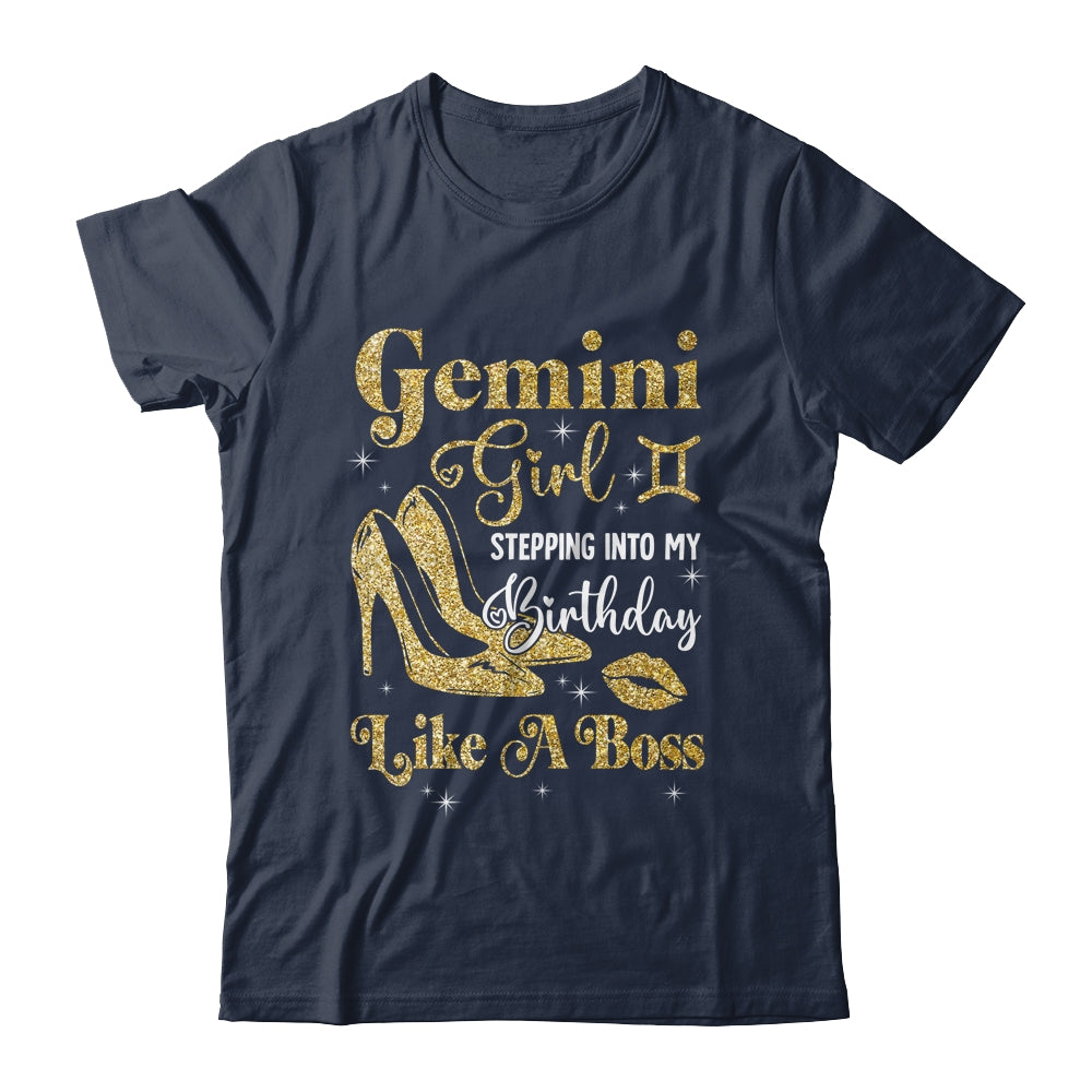 Gemini Girl Stepping Into My Birthday Like A Boss Heel Shirt & Tank Top | siriusteestore