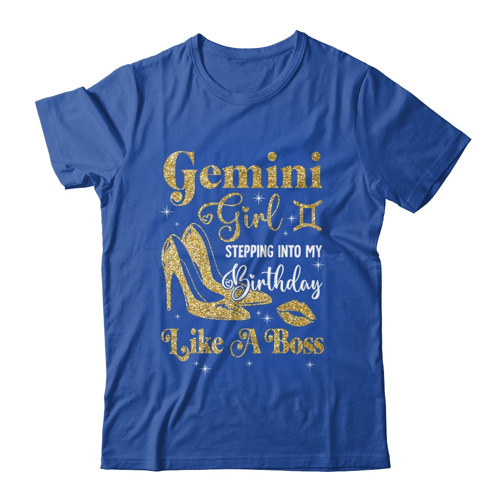Gemini Girl Stepping Into My Birthday Like A Boss Heel Shirt & Tank Top | siriusteestore