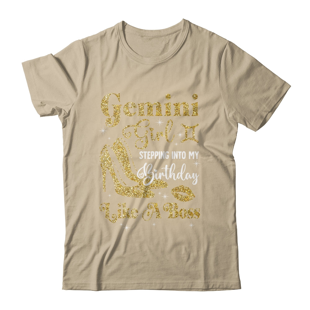 Gemini Girl Stepping Into My Birthday Like A Boss Heel Shirt & Tank Top | siriusteestore