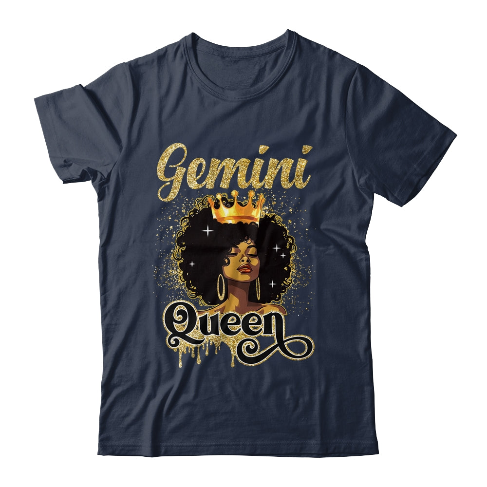 Gemini Queen Birthday Afro Girls Black Zodiac Birthday Shirt & Tank Top | siriusteestore