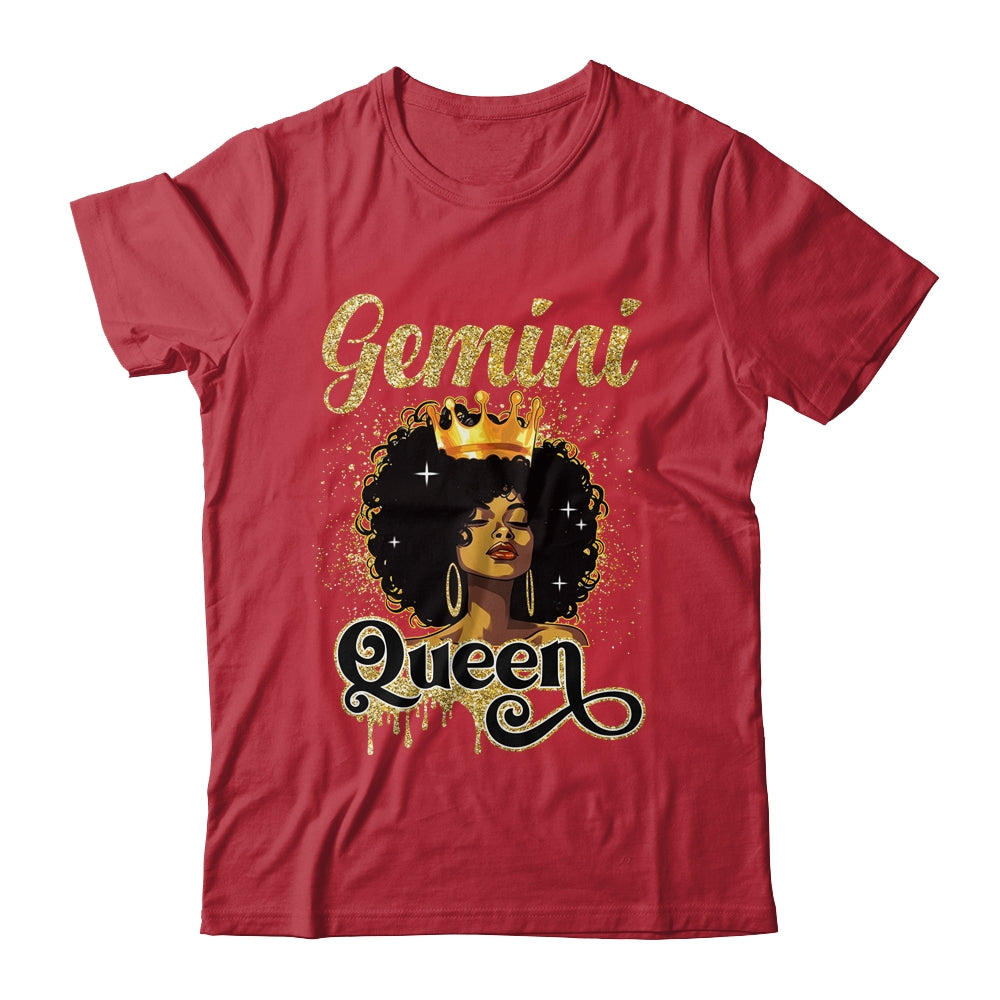Gemini Queen Birthday Afro Girls Black Zodiac Birthday Shirt & Tank Top | siriusteestore