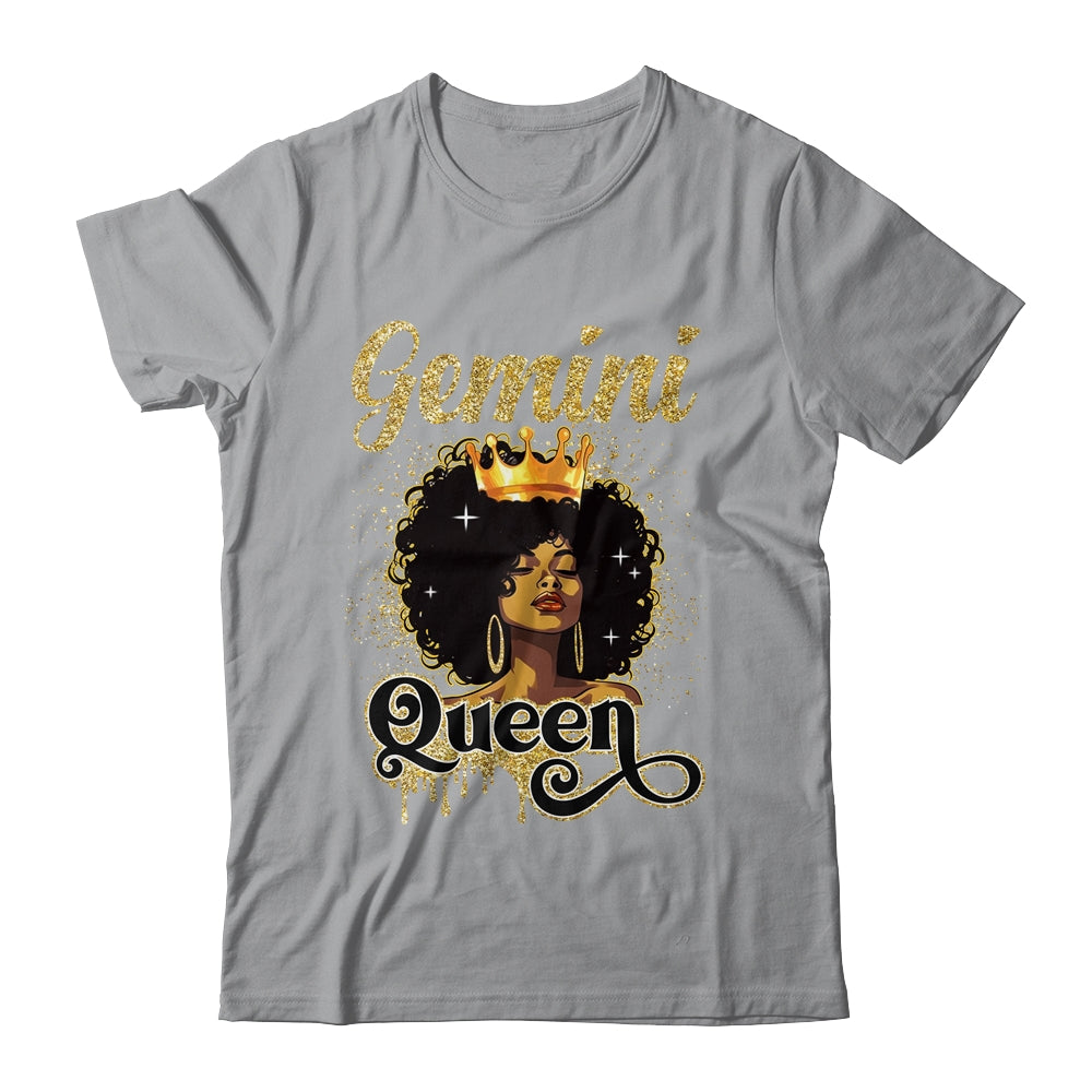 Gemini Queen Birthday Afro Girls Black Zodiac Birthday Shirt & Tank Top | siriusteestore
