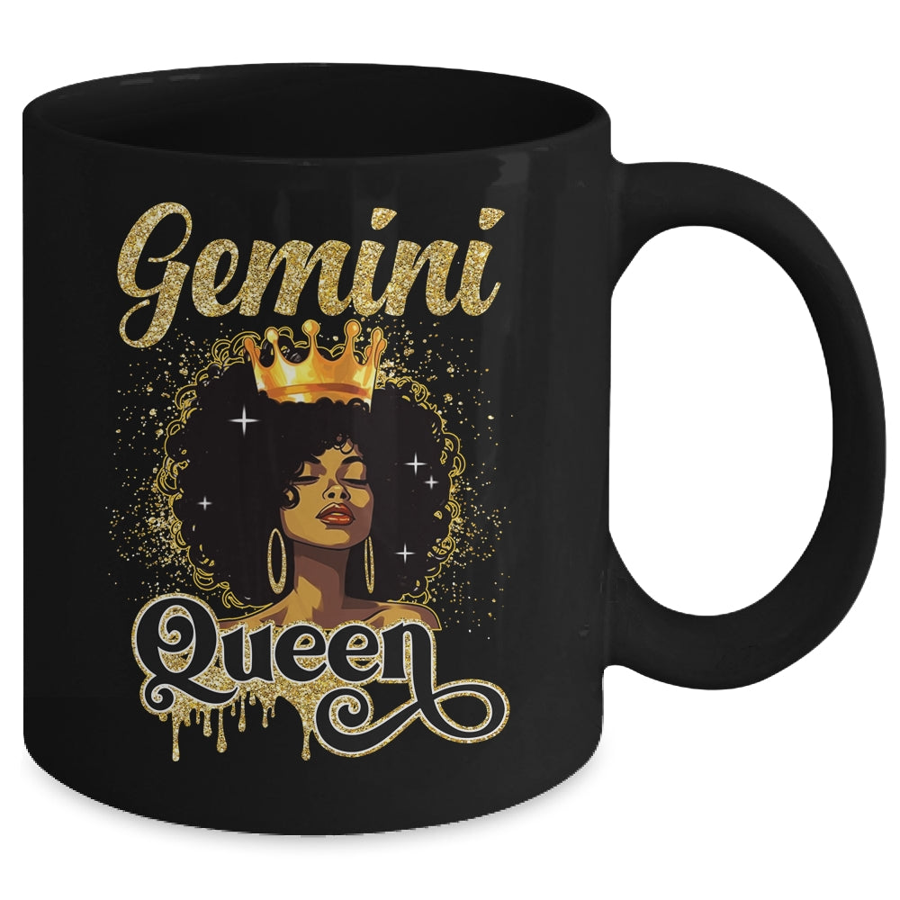 Gemini Queen Birthday Afro Girls Black Zodiac Birthday Mug | siriusteestore