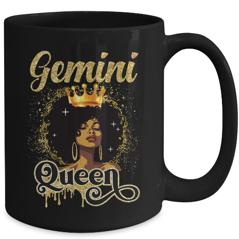 Gemini Queen Birthday Afro Girls Black Zodiac Birthday Mug | siriusteestore