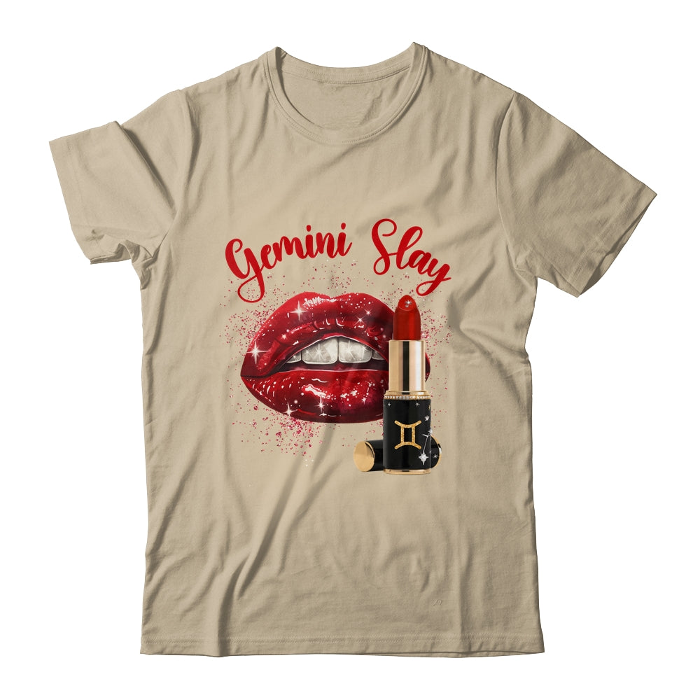 Gemini Slay Sexy Lips Zodiac May June Birthday Girls Shirt & Tank Top | siriusteestore