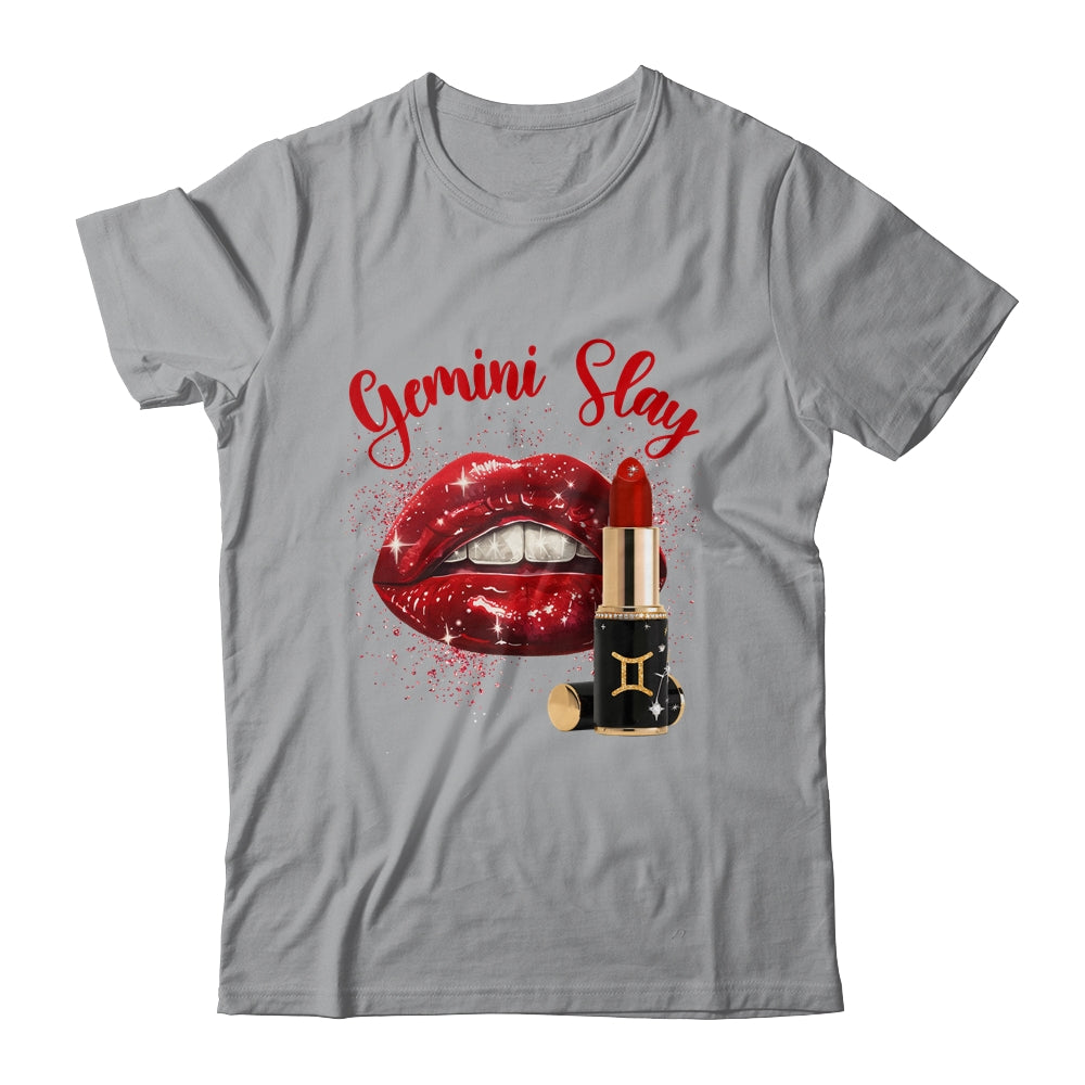 Gemini Slay Sexy Lips Zodiac May June Birthday Girls Shirt & Tank Top | siriusteestore