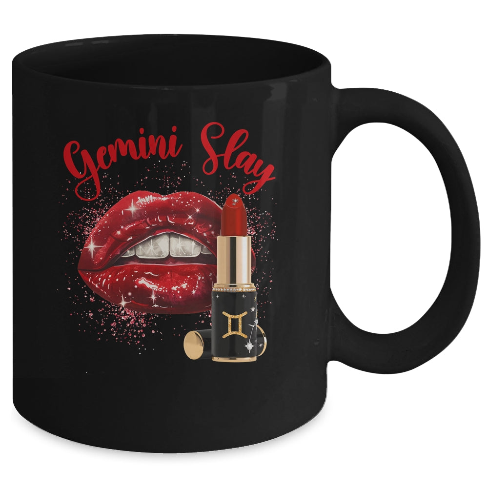 Gemini Slay Sexy Lips Zodiac May June Birthday Girls Mug | siriusteestore