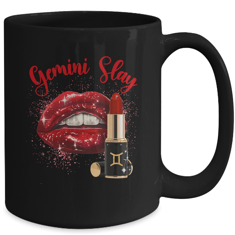 Gemini Slay Sexy Lips Zodiac May June Birthday Girls Mug | siriusteestore