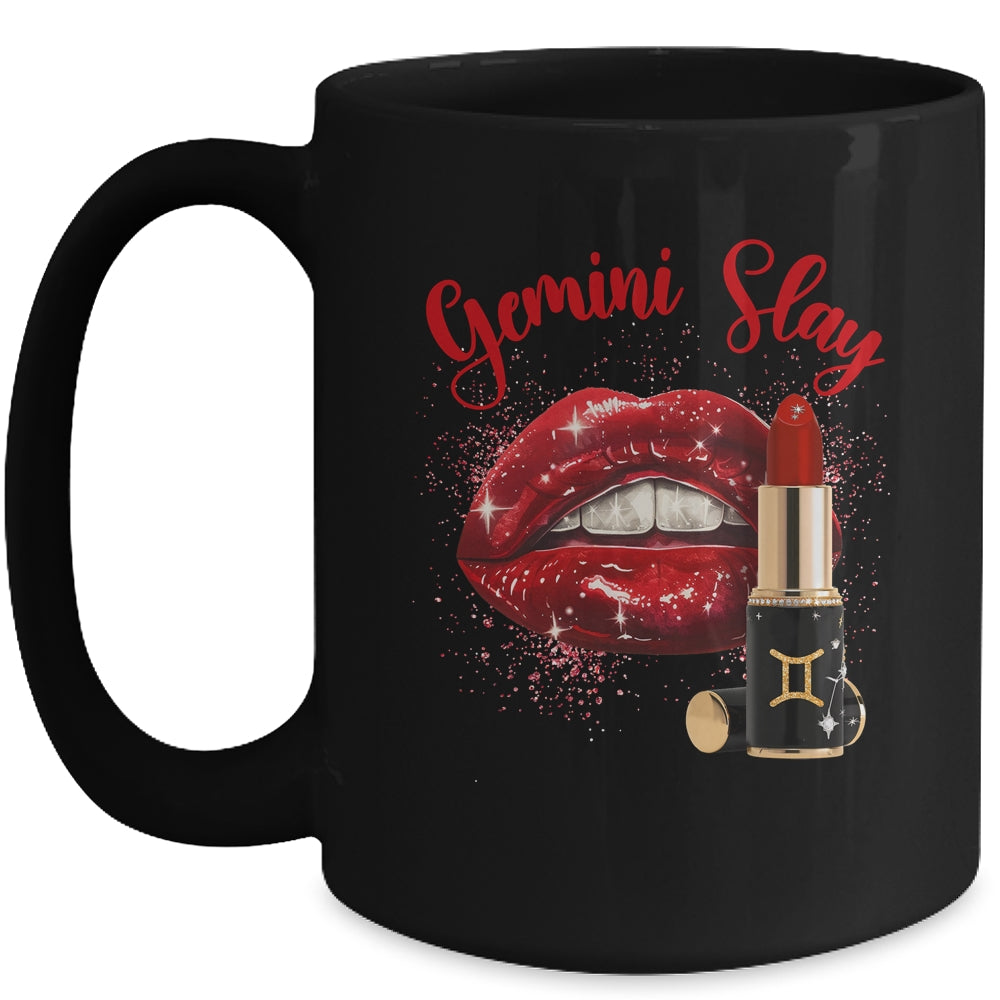 Gemini Slay Sexy Lips Zodiac May June Birthday Girls Mug | siriusteestore
