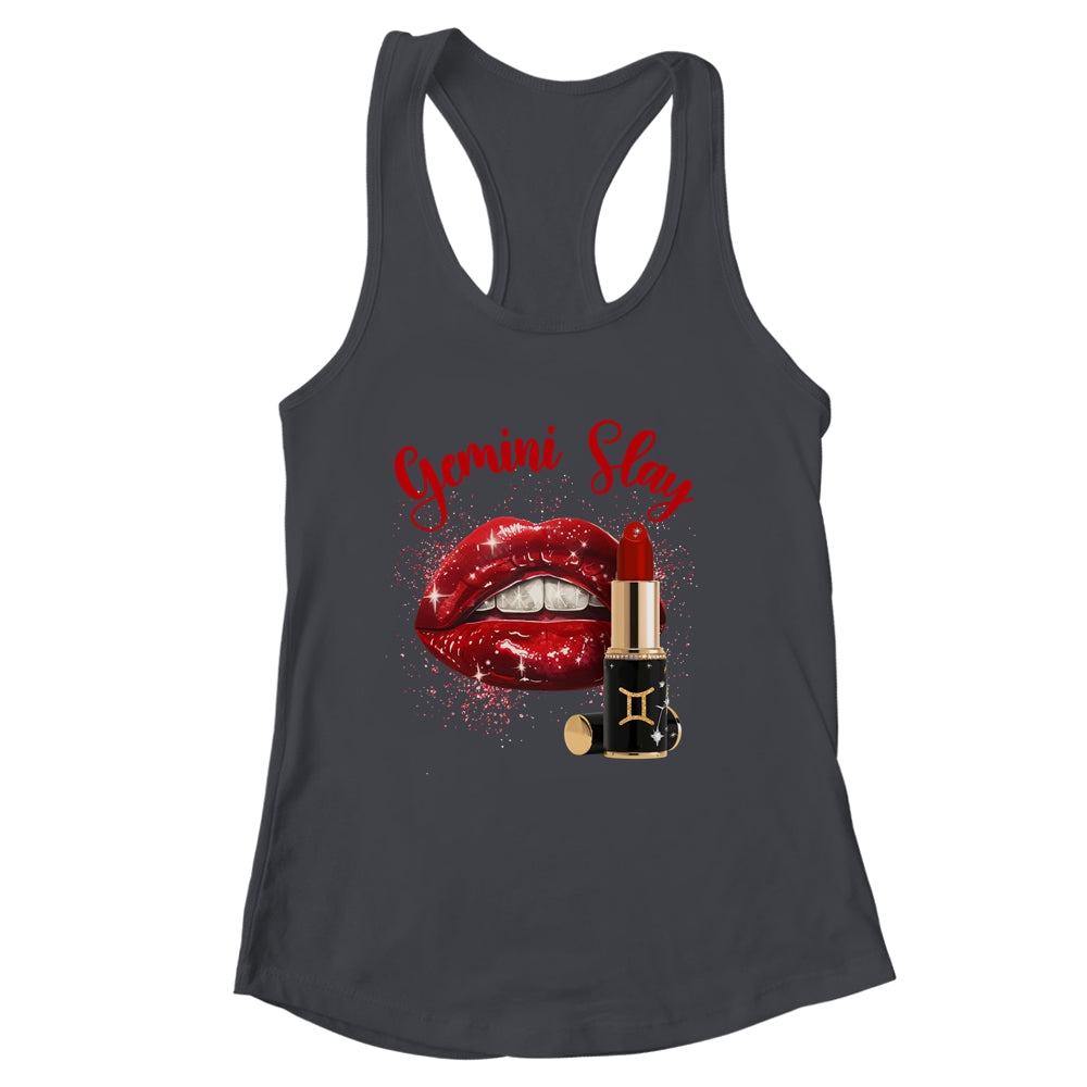 Gemini Slay Sexy Lips Zodiac May June Birthday Girls Shirt & Tank Top | siriusteestore