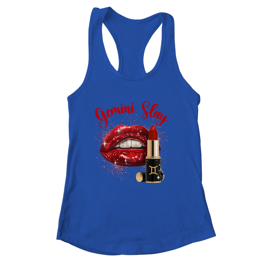 Gemini Slay Sexy Lips Zodiac May June Birthday Girls Shirt & Tank Top | siriusteestore