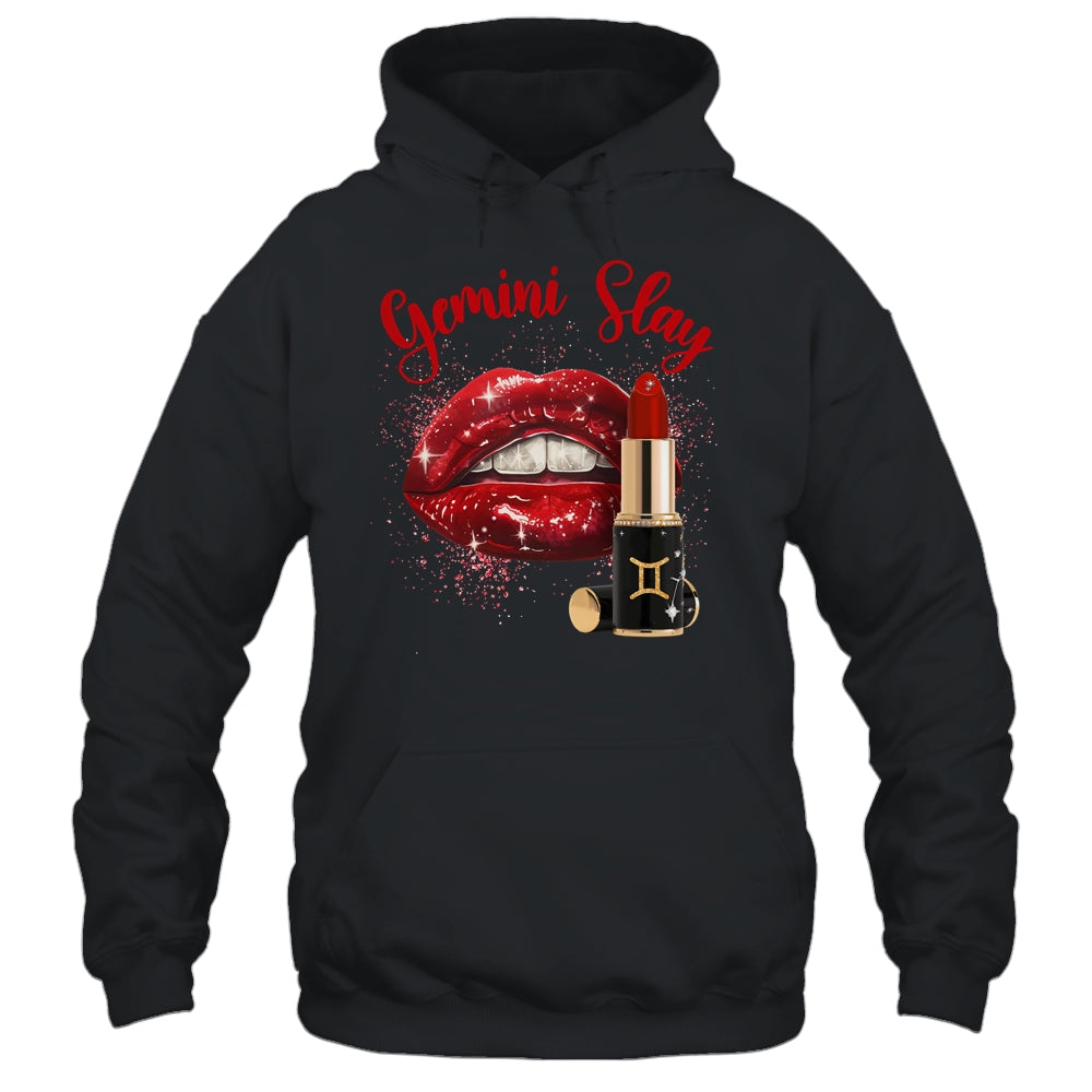 Gemini Slay Sexy Lips Zodiac May June Birthday Girls Shirt & Tank Top | siriusteestore