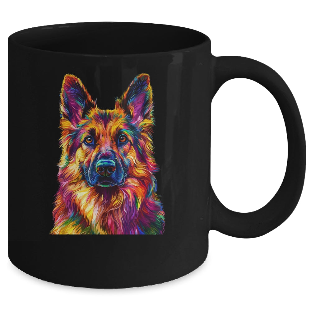 German Shepherd Dog Colorful Face Dog Lover Men Women Mug | siriusteestore