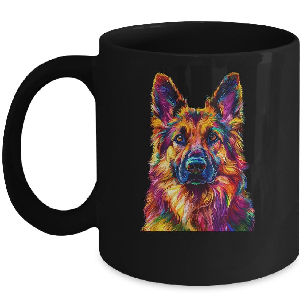 German Shepherd Dog Colorful Face Dog Lover Men Women Mug | siriusteestore