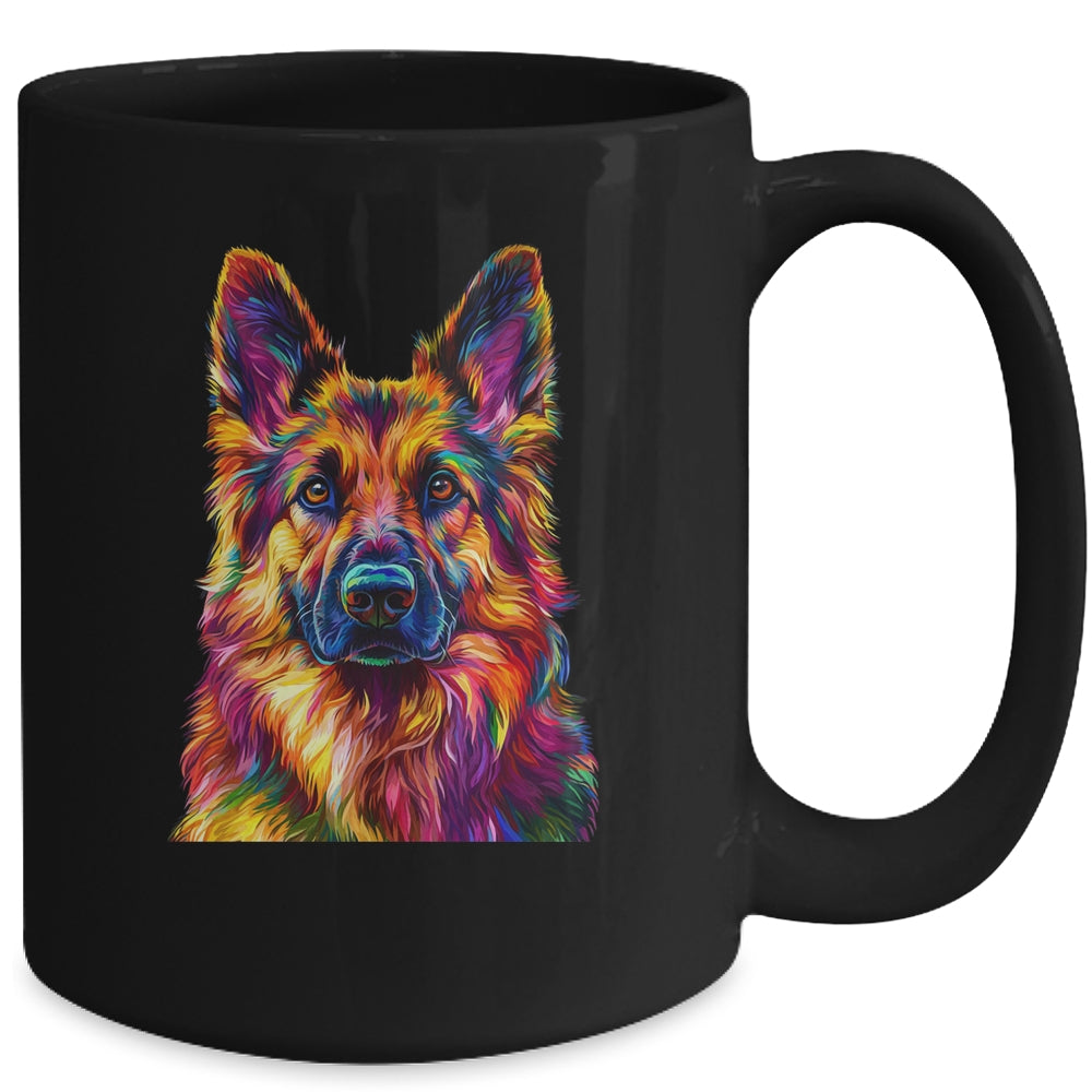 German Shepherd Dog Colorful Face Dog Lover Men Women Mug | siriusteestore