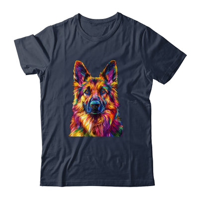 German Shepherd Dog Colorful Face Dog Lover Men Women Shirt & Tank Top | siriusteestore