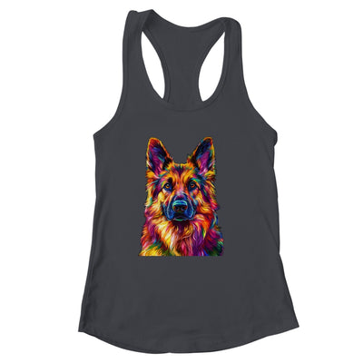 German Shepherd Dog Colorful Face Dog Lover Men Women Shirt & Tank Top | siriusteestore
