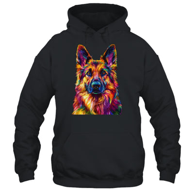 German Shepherd Dog Colorful Face Dog Lover Men Women Shirt & Tank Top | siriusteestore