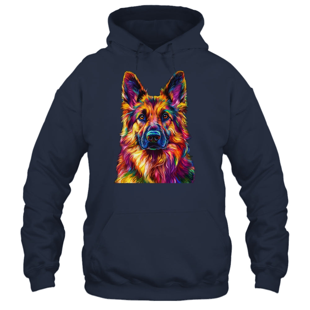 German Shepherd Dog Colorful Face Dog Lover Men Women Shirt & Tank Top | siriusteestore