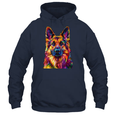 German Shepherd Dog Colorful Face Dog Lover Men Women Shirt & Tank Top | siriusteestore