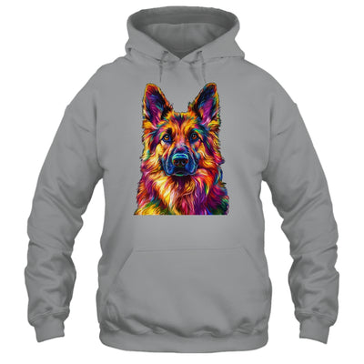 German Shepherd Dog Colorful Face Dog Lover Men Women Shirt & Tank Top | siriusteestore