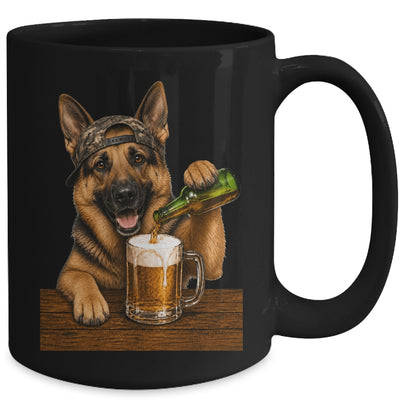 German Shepherd Drinking Beer Funny Dog Meme Fathers Day Mug | siriusteestore