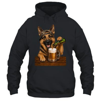 German Shepherd Drinking Beer Funny Dog Meme Fathers Day Shirt & Hoodie | siriusteestore