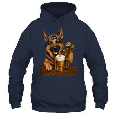 German Shepherd Drinking Beer Funny Dog Meme Fathers Day Shirt & Hoodie | siriusteestore