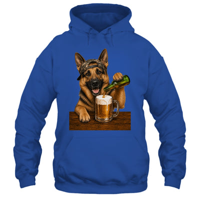 German Shepherd Drinking Beer Funny Dog Meme Fathers Day Shirt & Hoodie | siriusteestore
