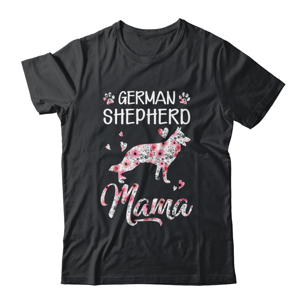 German Shepherd Mama Dog Lover For Mom Owner Women Floral Shirt & Tank Top | siriusteestore