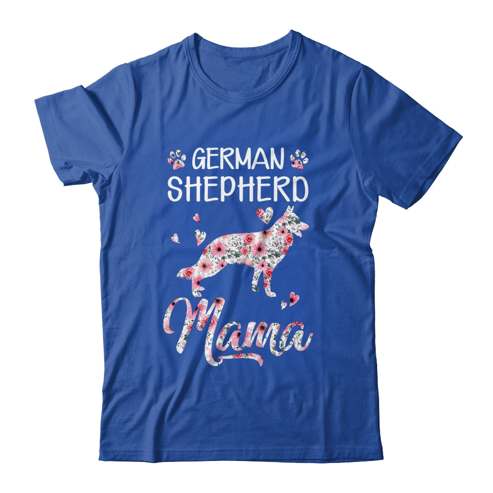German Shepherd Mama Dog Lover For Mom Owner Women Floral Shirt & Tank Top | siriusteestore