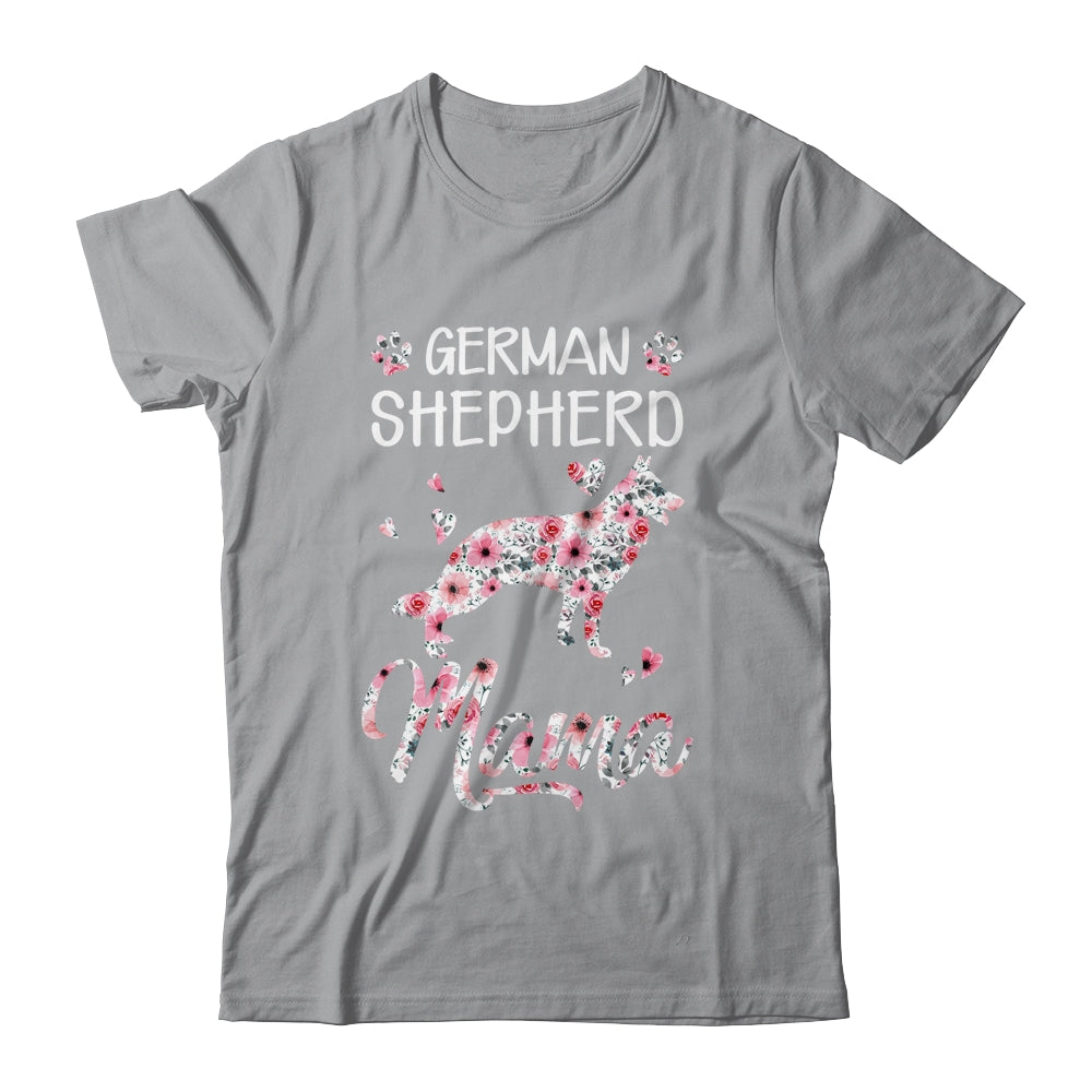 German Shepherd Mama Dog Lover For Mom Owner Women Floral Shirt & Tank Top | siriusteestore