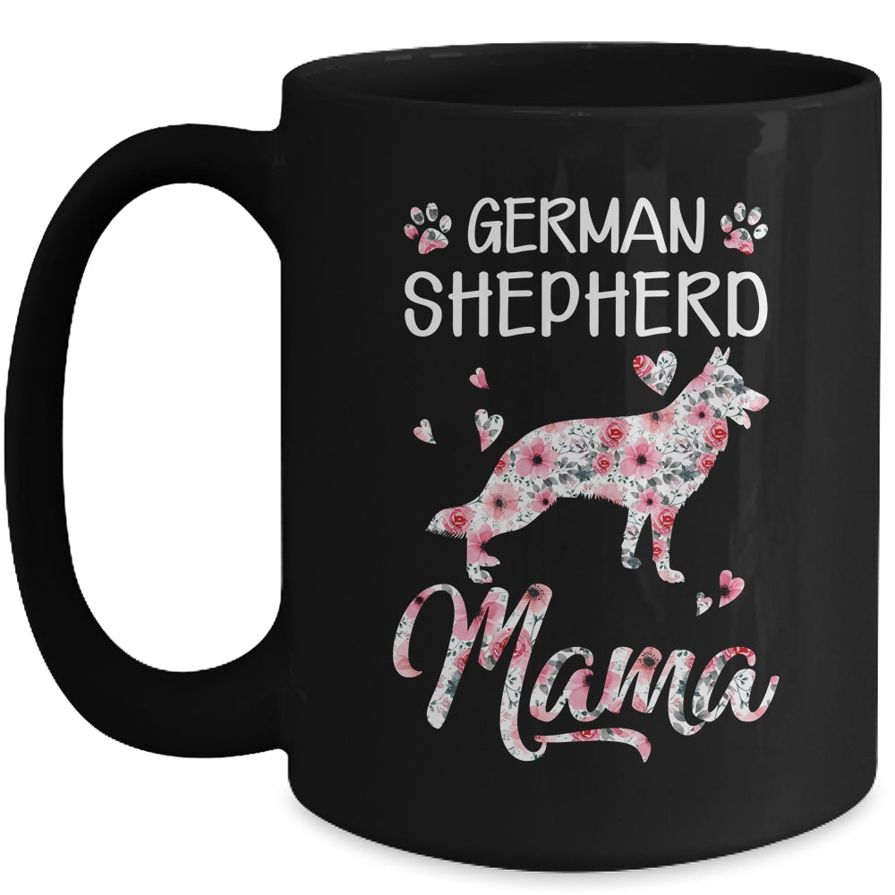 German Shepherd Mama Dog Lover For Mom Owner Women Floral Mug | siriusteestore