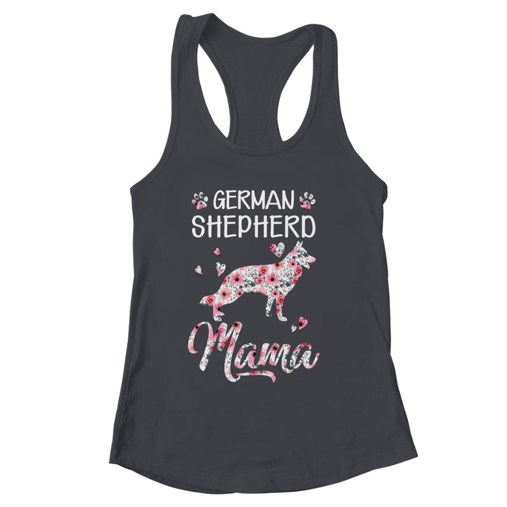 German Shepherd Mama Dog Lover For Mom Owner Women Floral Shirt & Tank Top | siriusteestore