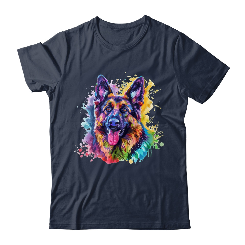 German Shepherd Mom Lover Puppy Dog Watercolor Tie Dye Painting Shirt & Tank Top | siriusteestore
