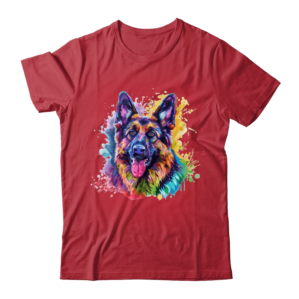 German Shepherd Mom Lover Puppy Dog Watercolor Tie Dye Painting Shirt & Tank Top | siriusteestore