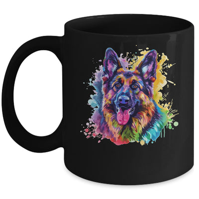 German Shepherd Mom Lover Puppy Dog Watercolor Tie Dye Painting Mug | siriusteestore