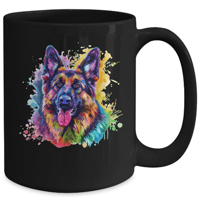 German Shepherd Mom Lover Puppy Dog Watercolor Tie Dye Painting Mug | siriusteestore
