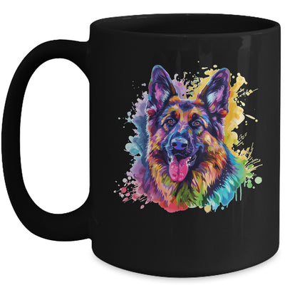 German Shepherd Mom Lover Puppy Dog Watercolor Tie Dye Painting Mug | siriusteestore