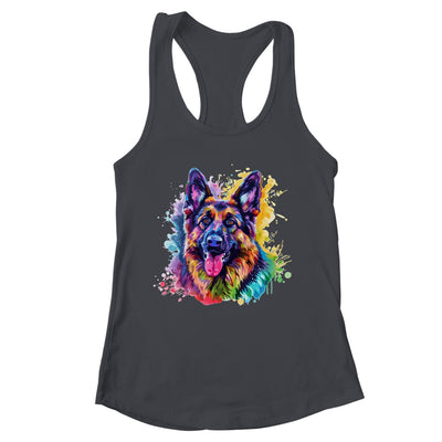 German Shepherd Mom Lover Puppy Dog Watercolor Tie Dye Painting Shirt & Tank Top | siriusteestore