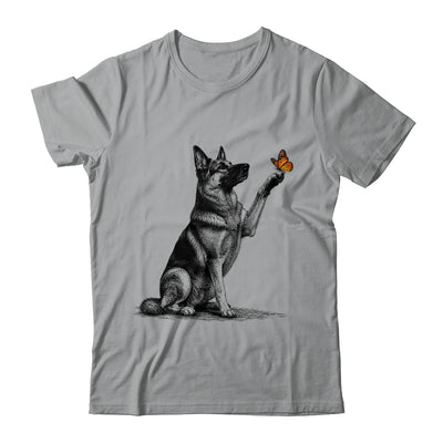 German Shepherd With Butterfly Minimalist Dog Lover Design Shirt & Tank Top | siriusteestore