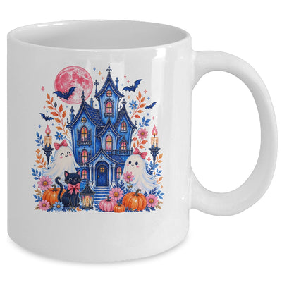 Ghose House Brushstroke Halloween Spooky Season Floral Fall Mug | siriusteestore