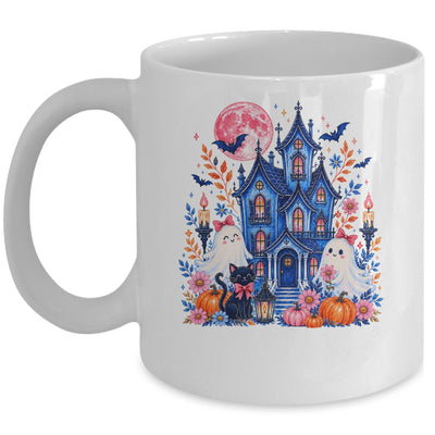 Ghose House Brushstroke Halloween Spooky Season Floral Fall Mug | siriusteestore